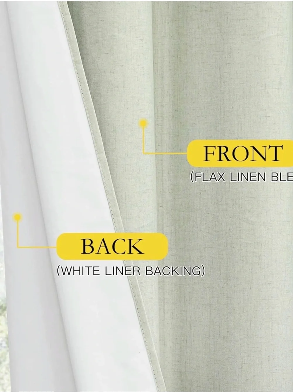 Sage Green Linen 52”W x 120”L 100% Blackout Curtains